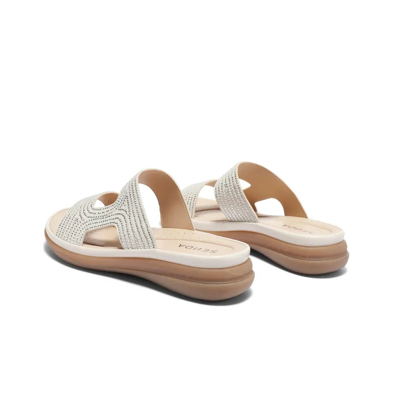 Senda Slide Slippers Women's Ecru/Apricot-7