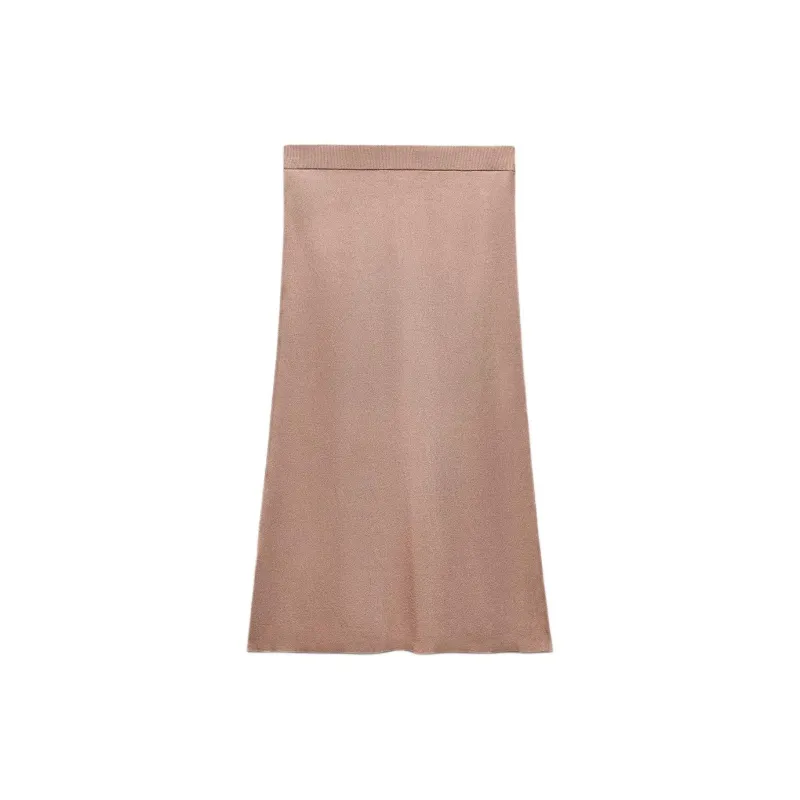 ZARA Casual Long Skirts Women's Light Pink-1