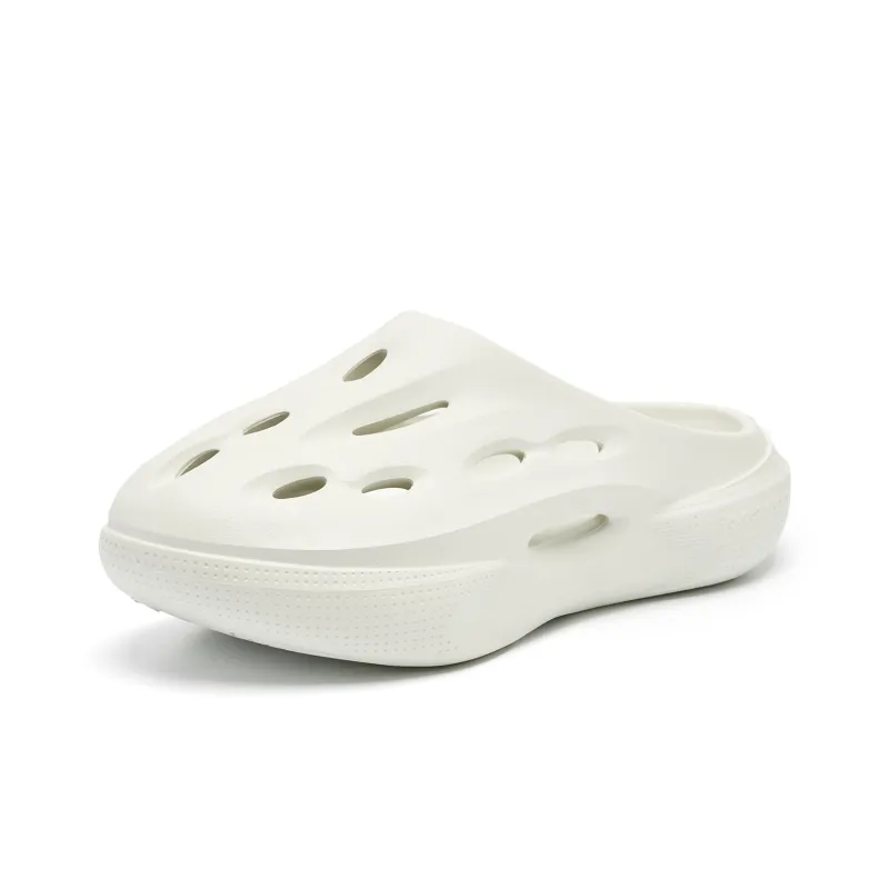 QIAODAN Poison Tooth Slippers Clogs Men's Birch White-2