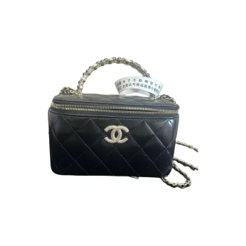 CHANEL Lambskin Box Bag, Shoulder Bag, Crossbody Bag Women's Black