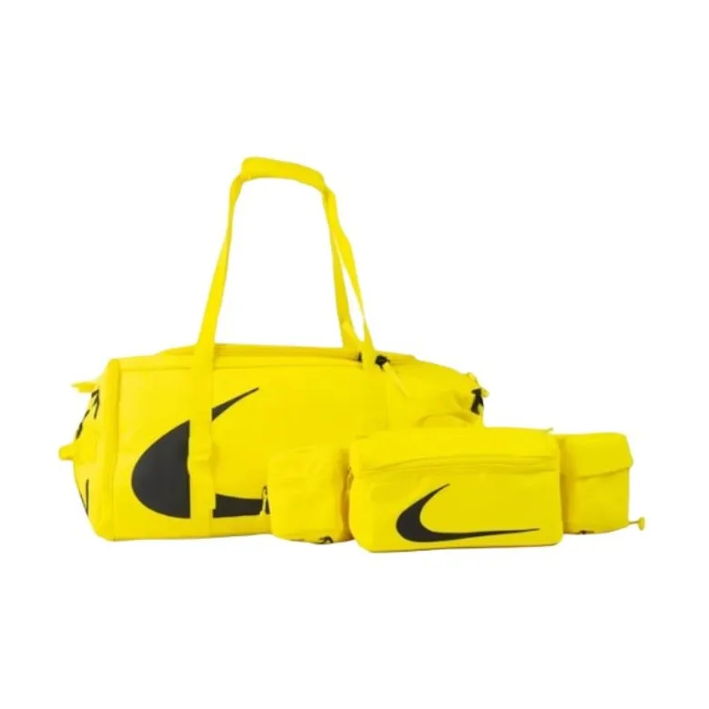 Nike Off WHITE Collaboration Polyester Fitness Crossbody Bag, Travel Bag Regular Unisex Yellow-4