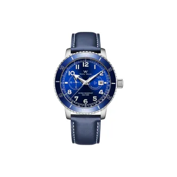 Welly Merck Automatic Mechanical Movement Leather Watch Bands Watch Men's Watches Blue Dial WM147M