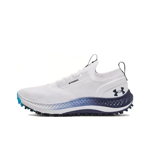 Under Armour Charged Phantom Spikeless Golf Shoes Men Low-Top White/Blue