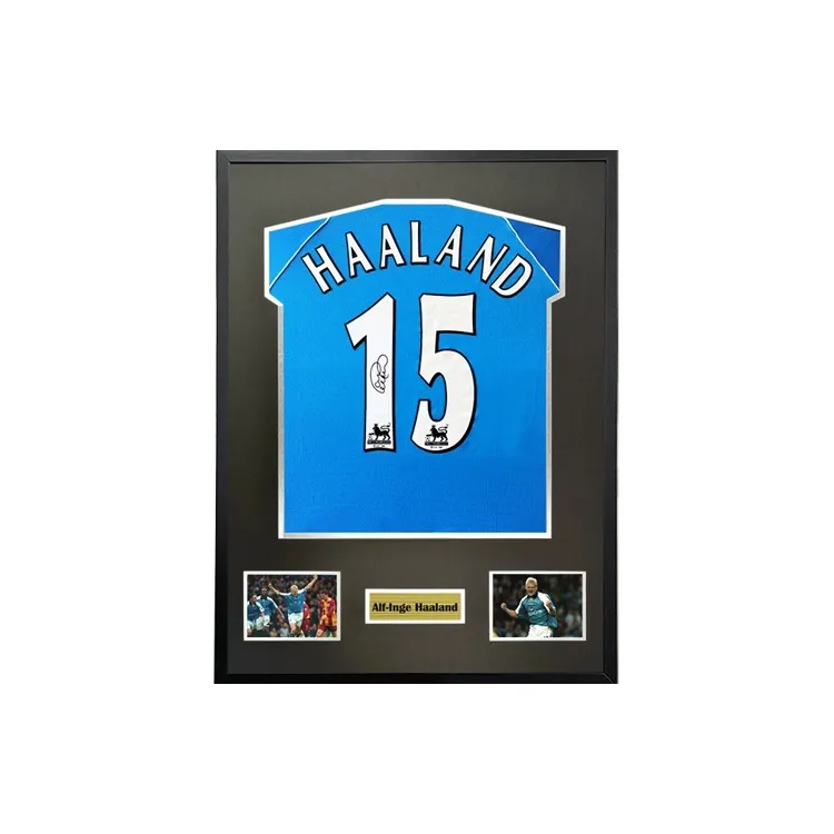 Three For 00-01 Manchester City Alf-Inge Haaland Father Hand-Signed Jersey With SA Certificate Framed-0