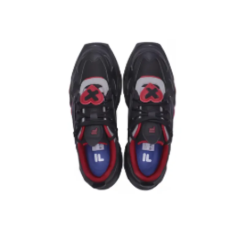 FILA FUSION NEBULA VDAY Cushioning Wear Resistant Low Top Casual Shoes Men's Black Red-2