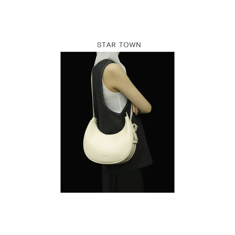 STAR TOWN Split Cow Leather With Microfiber Synthetic Leather Shoulder Bag, Crossbody Bag Tubas Unisex-4