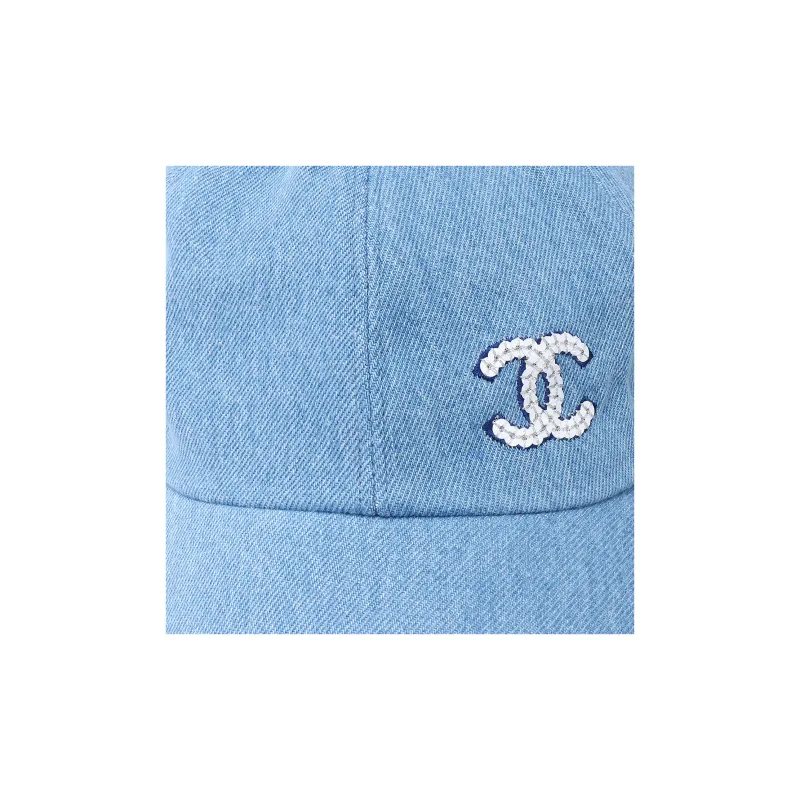 CHANEL Cotton Baseball Caps Unisex Blue-4