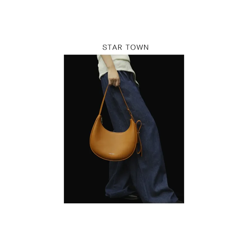 STAR TOWN Split Cow Leather With Microfiber Synthetic Leather Shoulder Bag, Crossbody Bag Tubas Unisex-11