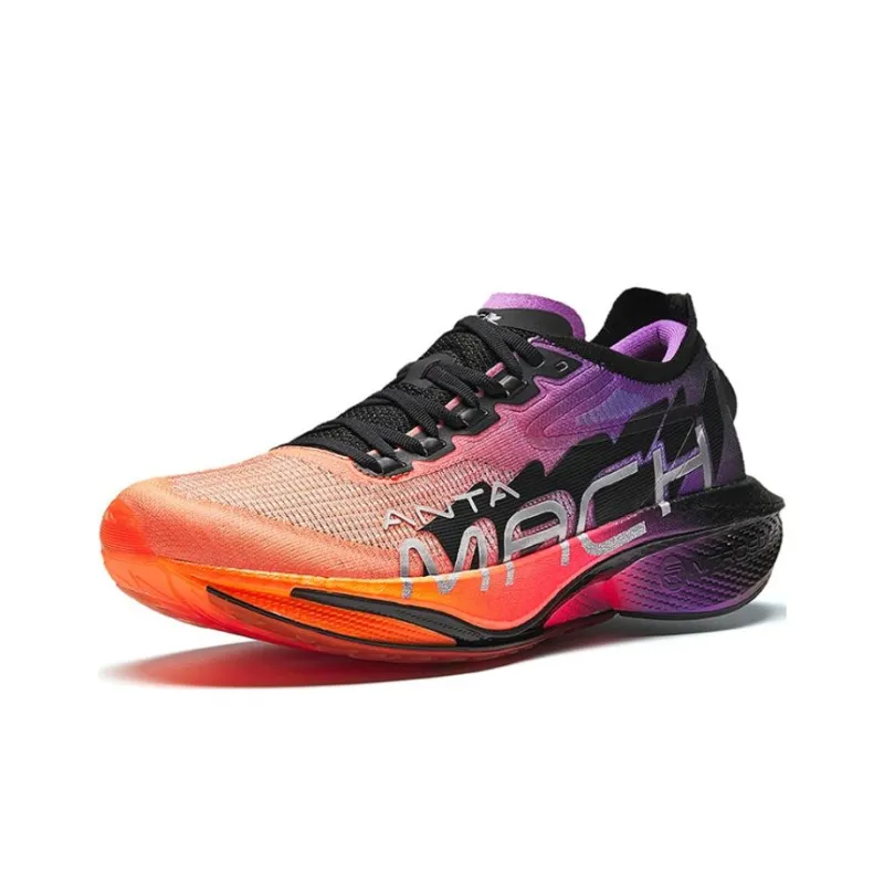 Anta Mach 4 Generation PRO Cushioned Slip Resistant Rebound Low Top Training Running Shoes Men's Orange Red-1