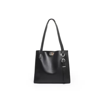CHISIY Soft Leather Tote Bag Armhole Bag Handbag Shoulder Bag Large Size Women's Black