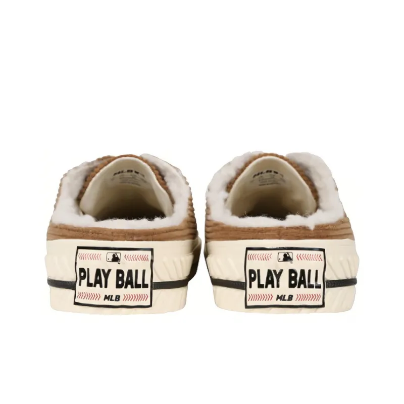 MLB Playball Mule Abrasion Resistant Lightweight Thermal Low Top Canvas Shoes Unisex Brown-4