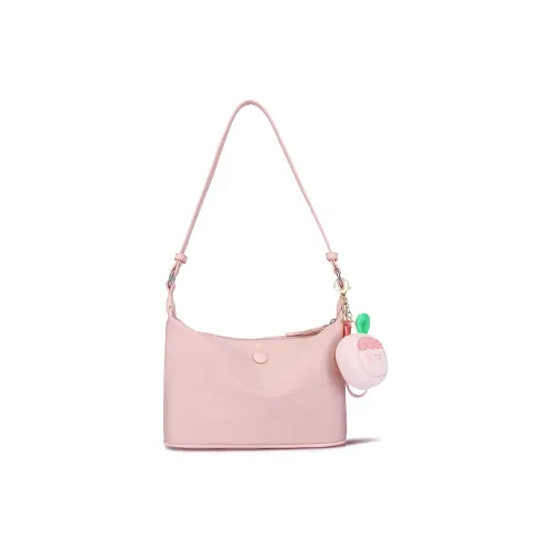 NOMK PU Shoulder Bag Shoulder Bag Handbag Crossbody Bag Medium Size Women's Black/White/Pink