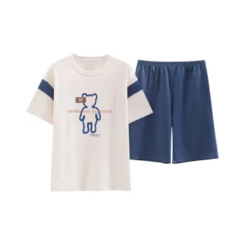 Mulong Family Pajama Set Men's Apricot Blue