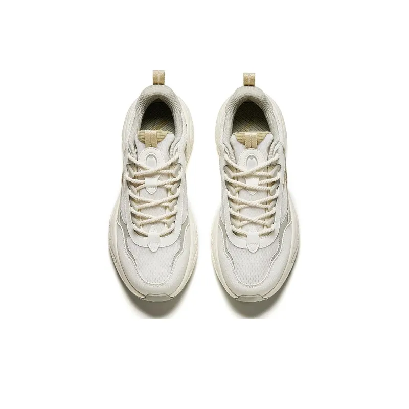 Anta Stars Cushioning Wear-Resistant Low-Top Casual Shoes Men's White Gray Yellow-2