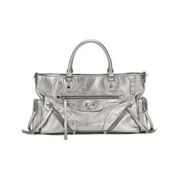 JELLYTOYBOY Cow Leather Leather Aurora Bag Shoulder Bag Crossbody Bag Handbag Unisex Gunmetal Silver/Black/Denim Blue