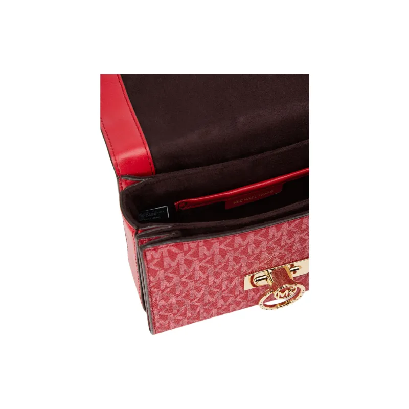 MICHAEL KORS Hendri Cow Leather Shoulder Bag, Crossbody Bag Extra Small Women's Red-4