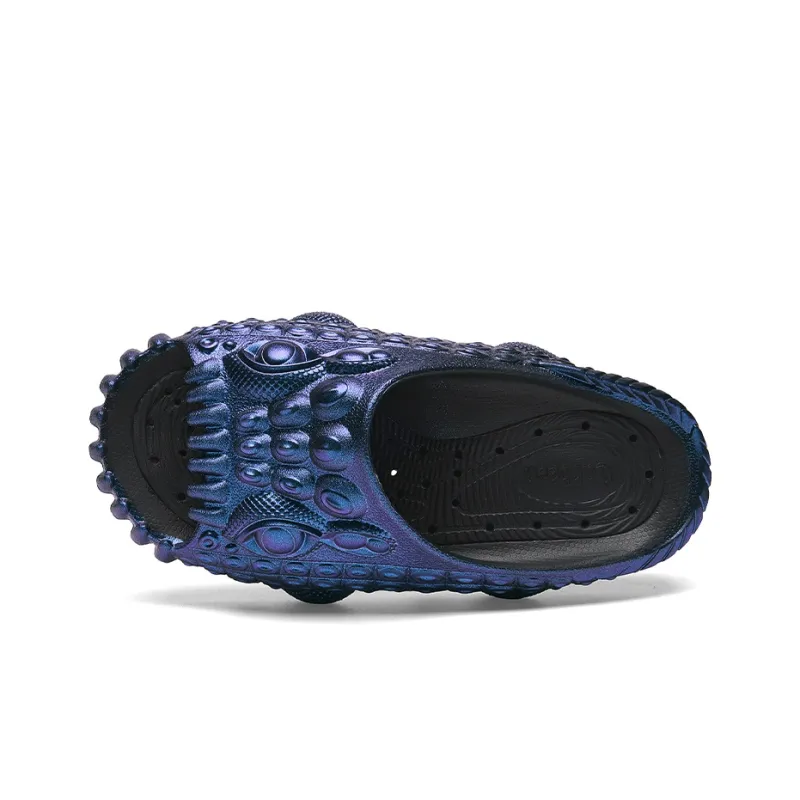 Cabbeen EVA Cut-Out Slip-Resistant Quiet Slide Slippers Men's Laser Black-1