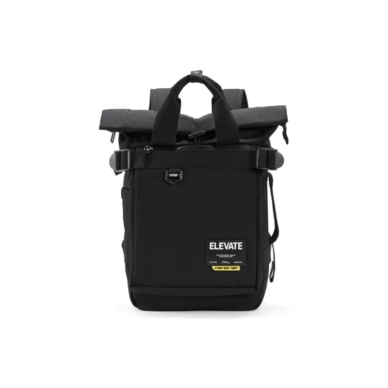 XTEP Fabric Backpack Regular Unisex Black/Light Khaki/Light Brown-1
