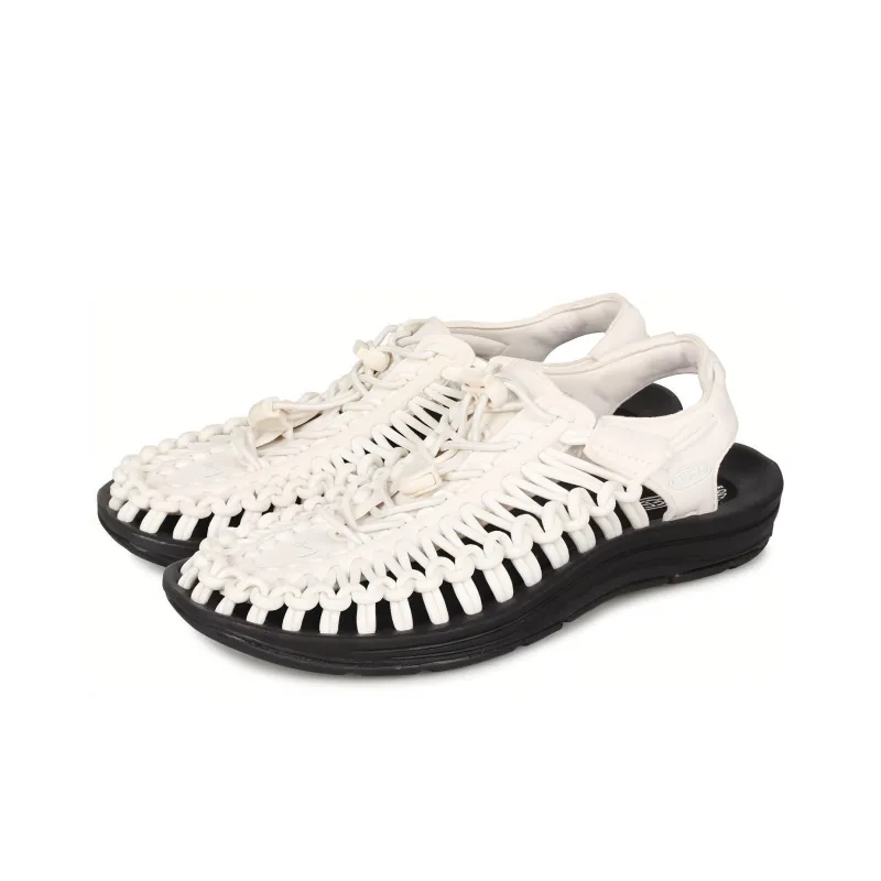 KEEN Uneek Slip Resistant River Trekking Shoes Women's Black White-2