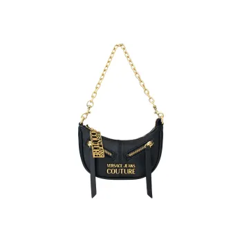 VERSACE JEANS COUTURE Polyurethane Crescent Bag Handbag Shoulder Bag Women's Black