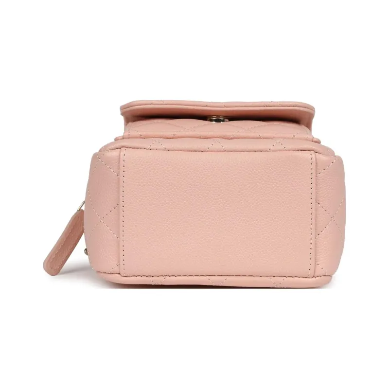 CHANEL Grain Cow Leather Backpack Mini Women's Light Pink-5