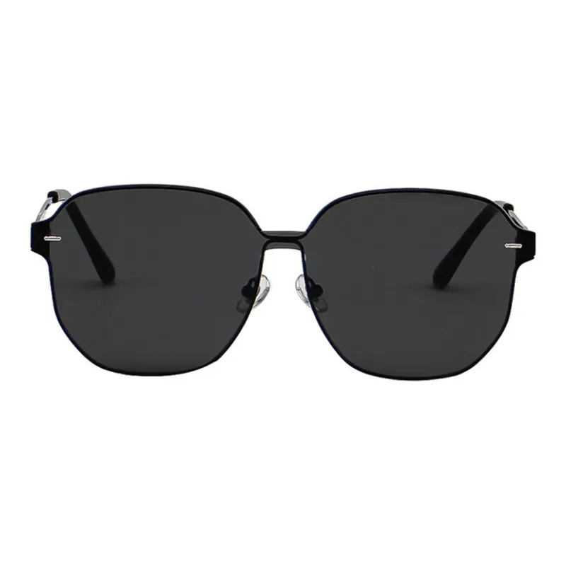 BSELEON Metal Irregular Shape Sunglasses Unisex Silver Black-3