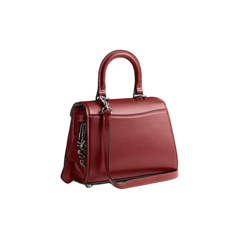 COACH Sammy Calfskin Handbag Trumpets Women's Burgundy-1