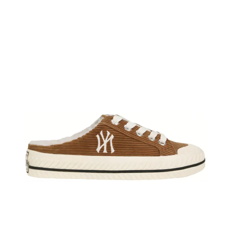 MLB Playball Mule Abrasion Resistant Lightweight Thermal Low Top Canvas Shoes Unisex Brown-1