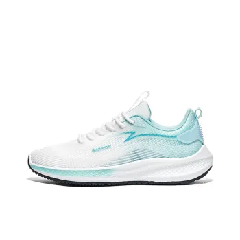 WARRIOR Running Shoes Men Low Top White Cyan