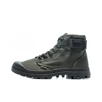 Palladium Pampa Strapped Non slip Wear resistant Shock Absorption High Top Canvas Shoes Men's Army Green