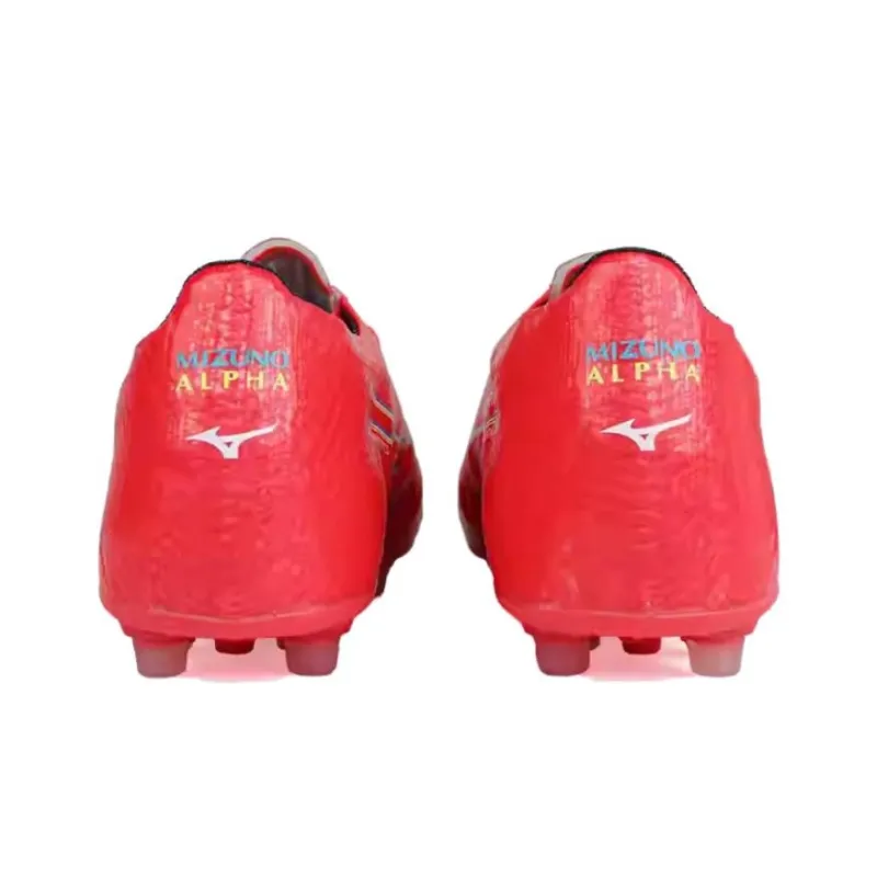 Mizuno Alpha AG Rubber Short Studs Anti Slip Wear Resistant Soccer Shoes Men's Red-3