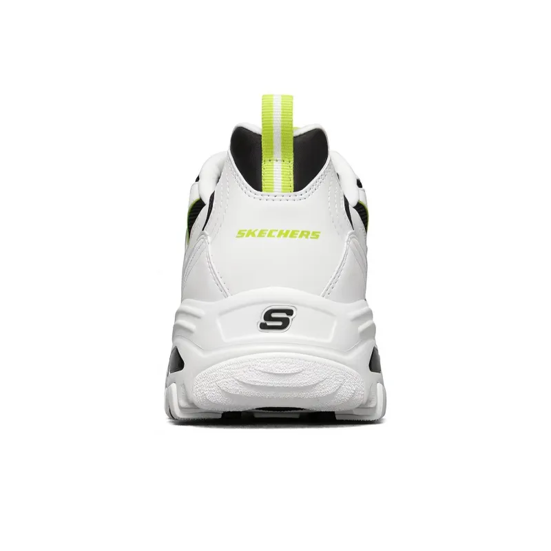 Skechers D'LITES 1.0 Cushioned Wear Resistant Breathable Low Top Chunky Sneakers Men's White Black Green-3