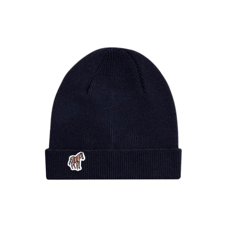 Paul Smith Wool Beanie Unisex Navy Blue-1