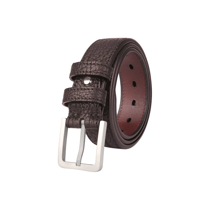 Jaylen Oos Titanium Alloy Pin Buckle Wild Cow Leather Textured Top Grain Cow Leather Leather Belts Men's-7