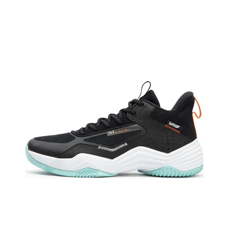 361° Cushioned Slip Resistant Low Top Basketball Shoes Men's Black White-0