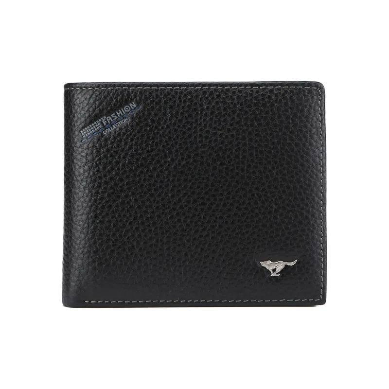 SEPTWOLVES Cow Leather Wallet Men's Black-6