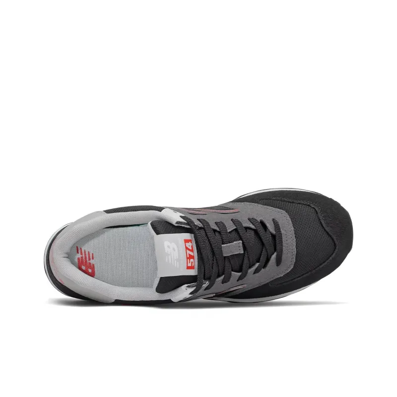 New Balance 574 Black Grey Velocity Red-2