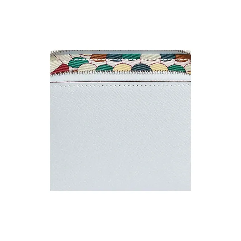 HERMES Silk'In Epson With Barenia Calfskin Wallet Women's T0 Misty Blue-2