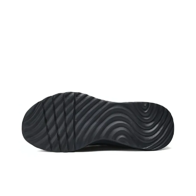 Skechers Cushioning, Wear Resistant Low Top Casual Running Shoes Men's All Black-5
