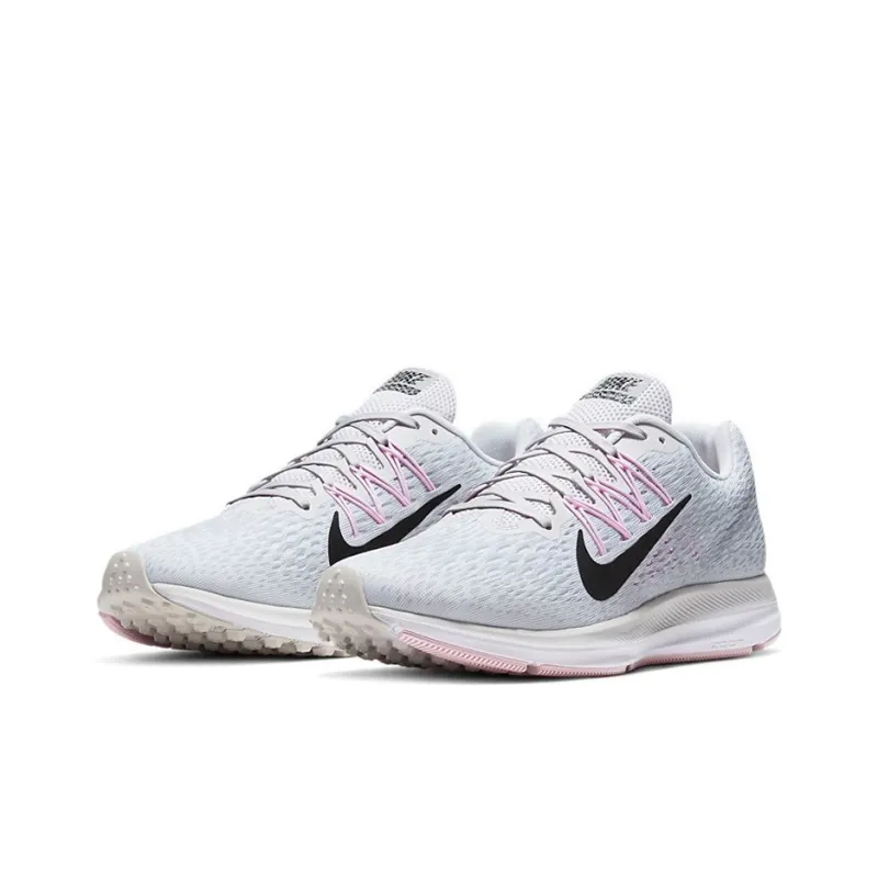 Nike Zoom Winflo 5 Cushioning Slip Resistant Low Top Marathon Running Shoes Women's Gray Pink-2
