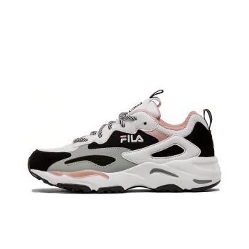 FILA Ray Anti Slip Wear Resistant Lightweight Breathable Low Top Casual Shoes Women's Black White Pink