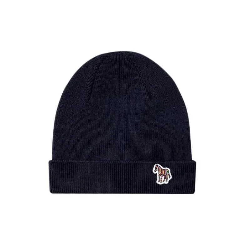 Paul Smith Wool Beanie Unisex Navy Blue-0