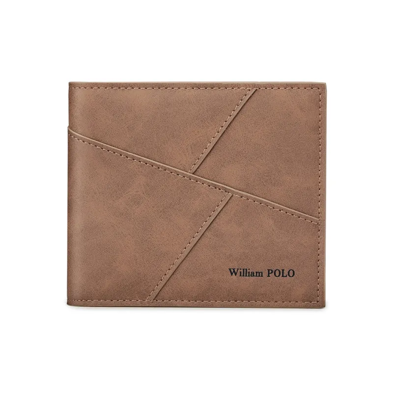 WilliamPOLO Microfiber Synthetic Leather Wallet With Multiple Card Slots Money Clip Regular Unisex Khaki-10