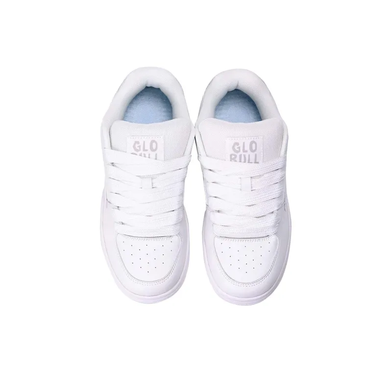 GLO BULL Skateboard Shoes Unisex Low Top All White-3