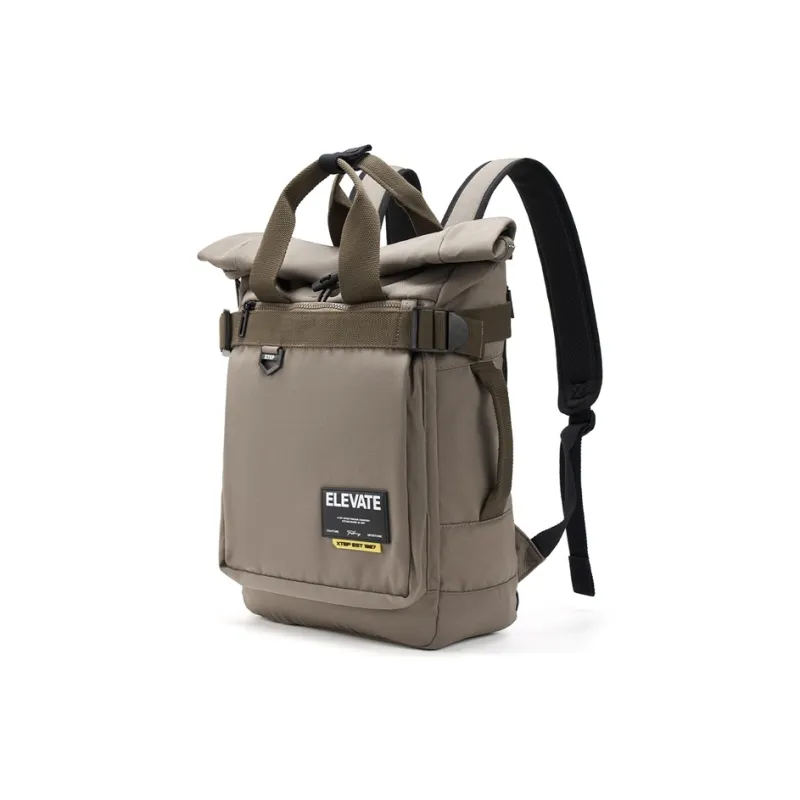 XTEP Fabric Backpack Regular Unisex Black/Light Khaki/Light Brown-4