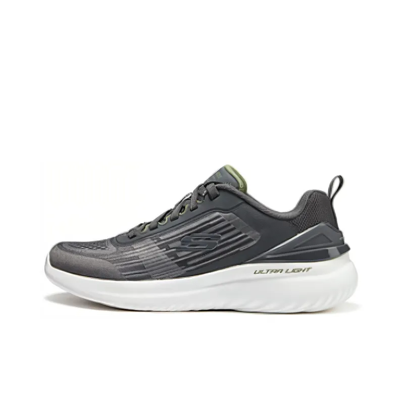 Skechers BOUNDER 2.0 Anti-Slip And Wear-Resistant Breathable Low-Top Casual Running Shoes Men's Gray Green-0