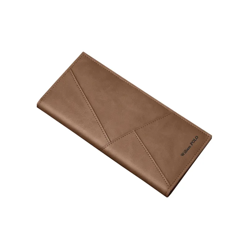 WilliamPOLO Microfiber Synthetic Leather Wallet With Multiple Card Slots Money Clip Regular Unisex Khaki-5