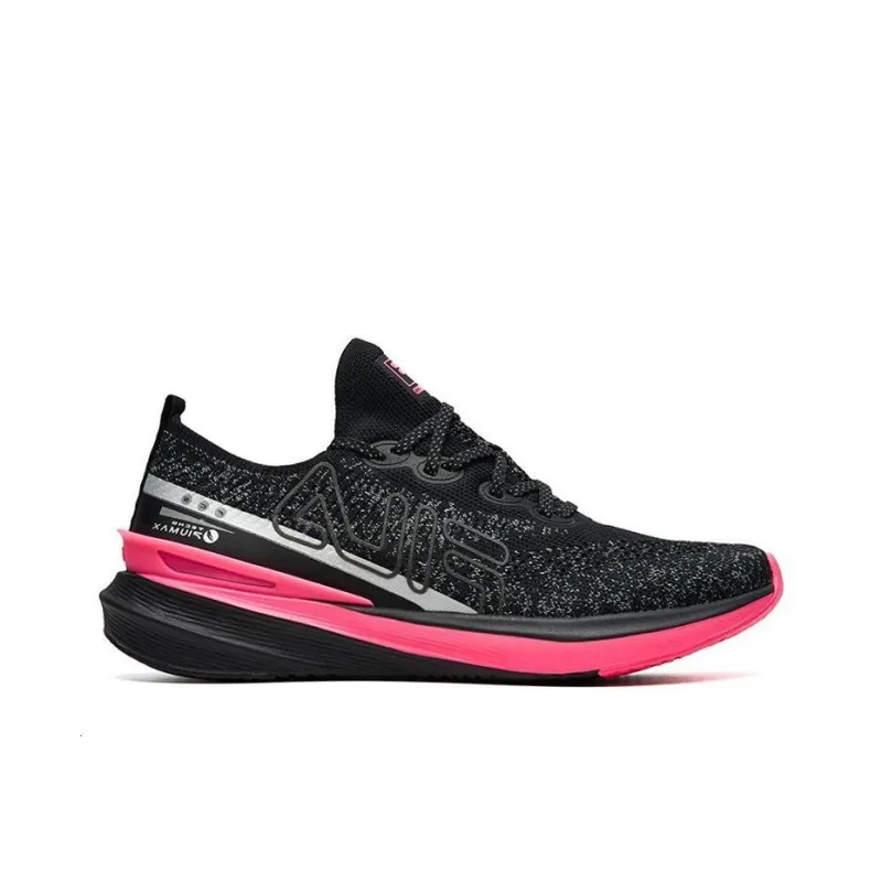 FILA Athletics Cushioning Anti-Slip Wear-Resistant Breathability Low-Top Marathon Running Shoes Women's Black Pink-1
