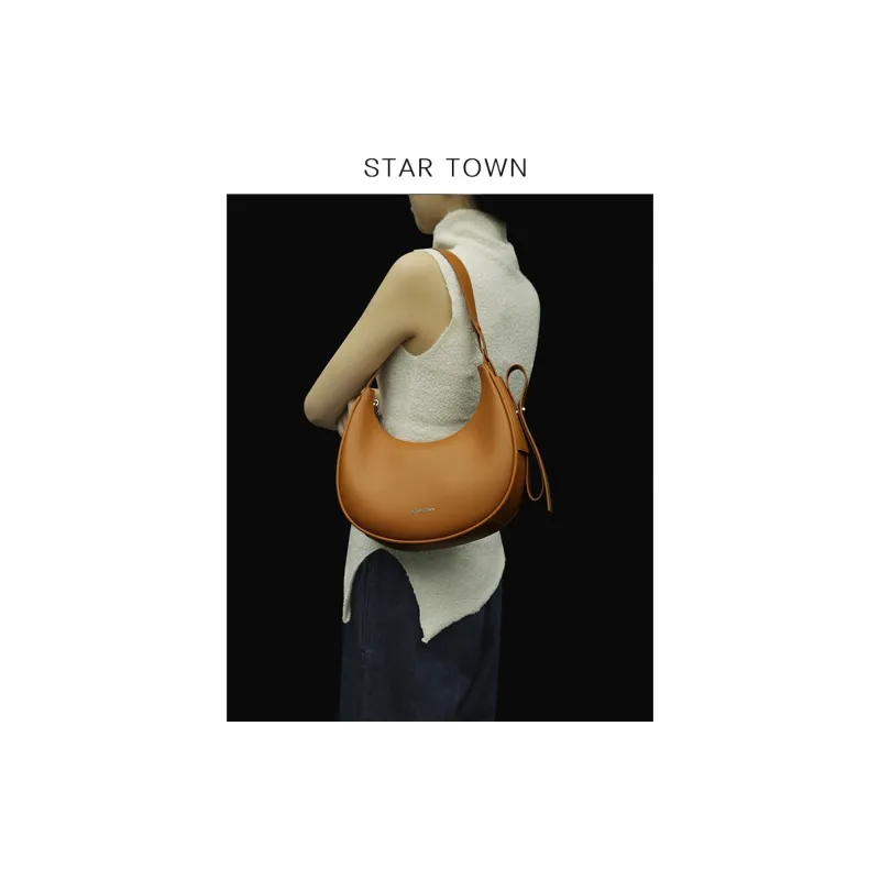 STAR TOWN Split Cow Leather With Microfiber Synthetic Leather Shoulder Bag, Crossbody Bag Tubas Unisex-9