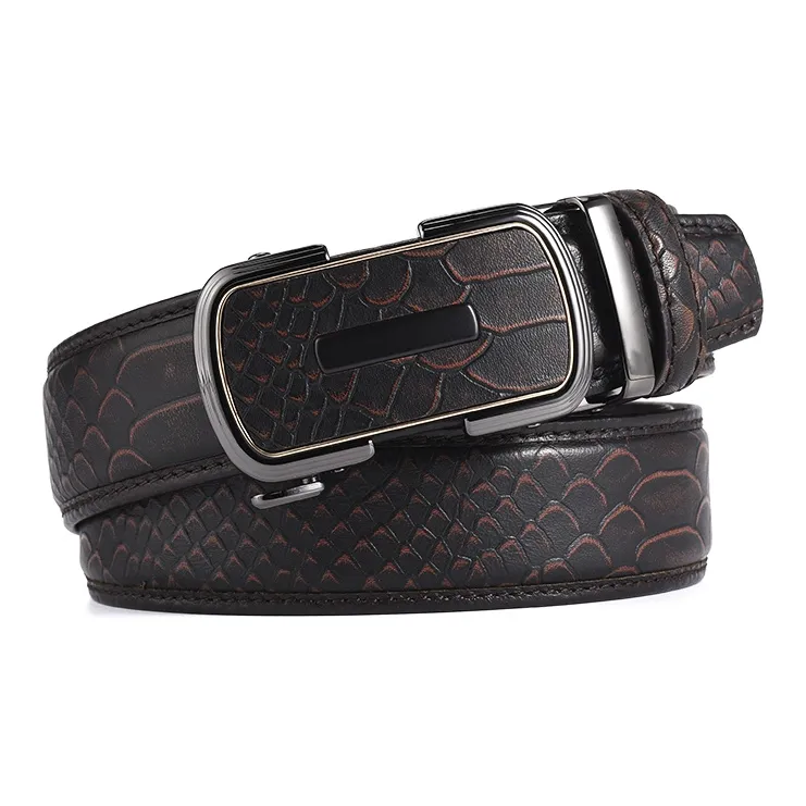 Old Man's Head New Arrival Niche Design Advanced Touch Cow Split Leather Leather Belts Men's Black/Coffee-3